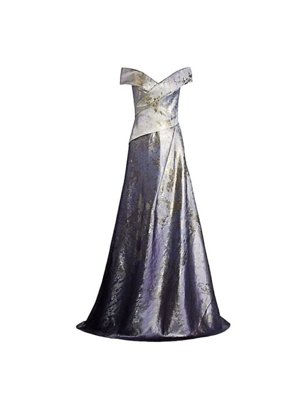Rene Ruiz Metallic Off-the-Shoulder Gown size 4 NWT - Picture 2 of 5